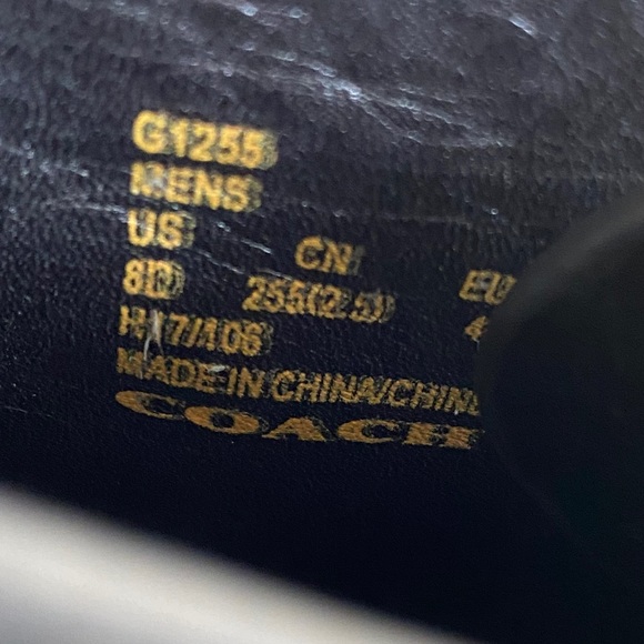 COACH Genuine Leather Boots Derby Smooth Black - Picture 11 of 12